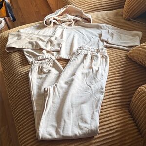 Naked Wardrobe Cream Hoodie Set